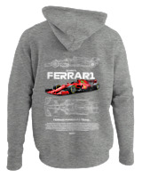 Φούτερ με κουκούλα - Ferrari - Color Thumbnail Γκρι Μελανζέ