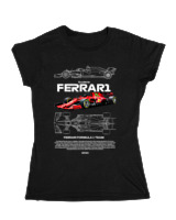 Κοριτσίστικο Κοντομανικο Παιδικό - Ferrari - Color Thumbnail Μαύρο