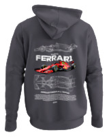 Φούτερ με κουκούλα - Ferrari - Color Thumbnail Ανθρακί