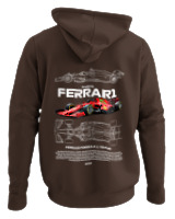 Φούτερ με κουκούλα - Ferrari - Color Thumbnail Καφέ