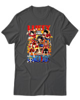 T-Shirt Unisex - Fire Luffy Evolution - Color Thumbnail Ανθρακί