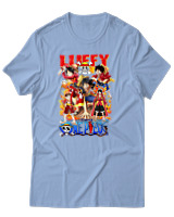T-Shirt Unisex - Fire Luffy Evolution - Color Thumbnail Γαλάζιο