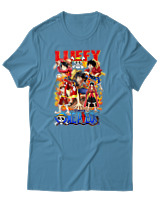 T-Shirt Unisex - Fire Luffy Evolution - Color Thumbnail Τιρκουάζ