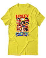 T-Shirt Unisex - Fire Luffy Evolution - Color Thumbnail Κίτρινο