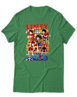 T-Shirt Unisex - Fire Luffy Evolution - Color Thumbnail Πράσινο