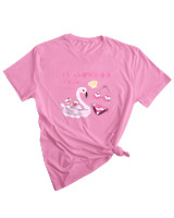 T-Shirt Woman Fashion Γυναικείο - Flamingoes Float - Color Thumbnail PINK