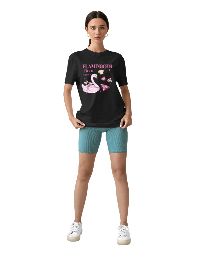 T-Shirt Woman Fashion Γυναικείο - Flamingoes Float - Image 2