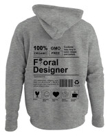 Φούτερ με κουκούλα - Floral Designer - Color Thumbnail Γκρι Μελανζέ