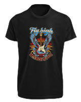 T-Shirt Fit Αντρικό - Fly High - Color Thumbnail Μαύρο