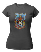 T-Shirt Στενή Γραμμή Γυναικείο - Fly High - Color Thumbnail Ανθρακί