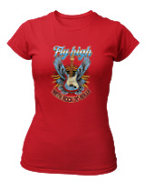 T-Shirt Στενή Γραμμή Γυναικείο - Fly High - Color Thumbnail Κόκκινο