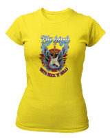 T-Shirt Στενή Γραμμή Γυναικείο - Fly High - Color Thumbnail Κίτρινο