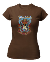 T-Shirt Στενή Γραμμή Γυναικείο - Fly High - Color Thumbnail Καφέ
