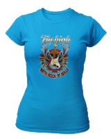 T-Shirt Στενή Γραμμή Γυναικείο - Fly High - Color Thumbnail Τιρκουάζ