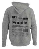 Φούτερ με κουκούλα - Foodie - Color Thumbnail Γκρι Μελανζέ