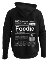 Φούτερ με κουκούλα - Foodie - Color Thumbnail Μαύρο
