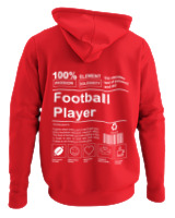 Φούτερ με κουκούλα - Football Player - Color Thumbnail Κόκκινο