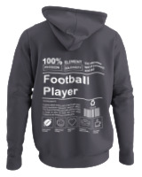 Φούτερ με κουκούλα - Football Player - Color Thumbnail Ανθρακί