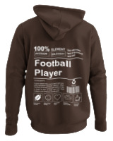 Φούτερ με κουκούλα - Football Player - Color Thumbnail Καφέ