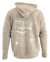 Φούτερ με κουκούλα - Football Player - Color Thumbnail Μπέζ