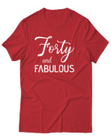 T-Shirt Αντρικό - Forty Fabulous - Color Thumbnail Κόκκινο