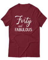 T-Shirt Αντρικό - Forty Fabulous - Color Thumbnail Σκούρο Κόκκινο