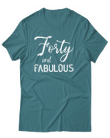 T-Shirt Αντρικό - Forty Fabulous - Color Thumbnail Μπλε Πράσινο