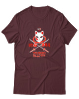 T-Shirt  Γυναικείο - Fox Mask Sabito - Color Thumbnail Μπορντό
