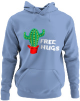 Φούτερ με κουκούλα - Free Hugs - Color Thumbnail Blue Carolina