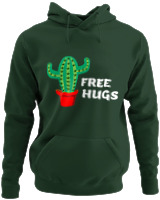 Φούτερ με κουκούλα - Free Hugs - Color Thumbnail Κυπαρισσί