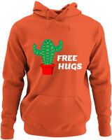 Φούτερ με κουκούλα - Free Hugs - Color Thumbnail Orange