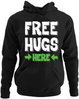 Φούτερ με κουκούλα - Free Hugs - Color Thumbnail Μαύρο