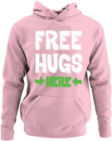 Φούτερ με κουκούλα - Free Hugs - Color Thumbnail Pink