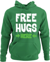 Φούτερ με κουκούλα - Free Hugs - Color Thumbnail Kelly Green