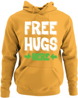 Φούτερ με κουκούλα - Free Hugs - Color Thumbnail Κίτρινο Χρυσό
