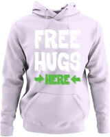 Φούτερ με κουκούλα - Free Hugs - Color Thumbnail Λιλά