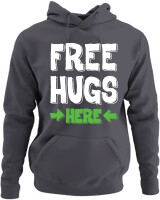 Φούτερ με κουκούλα - Free Hugs - Color Thumbnail Ανθρακί