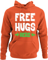 Φούτερ με κουκούλα - Free Hugs - Color Thumbnail Orange