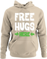 Φούτερ με κουκούλα - Free Hugs - Color Thumbnail Μπέζ