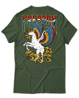 T-Shirt Αντρικό - Freedom Pegasus - Color Thumbnail Κυπαρισσί