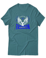 T-Shirt Αντρικό - Freedom - Color Thumbnail Μπλε Πράσινο