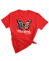 T-Shirt Woman Fashion Γυναικείο - Freedom - Color Thumbnail RED