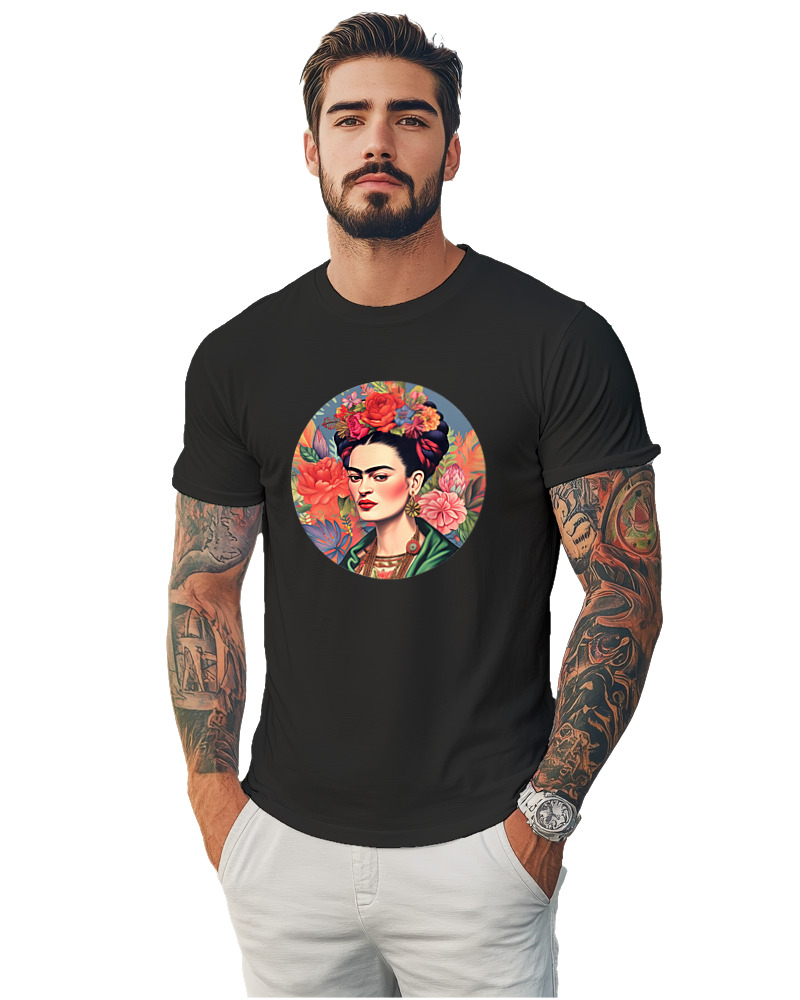 Frida Kahlo Circle With Flowers - Image 1