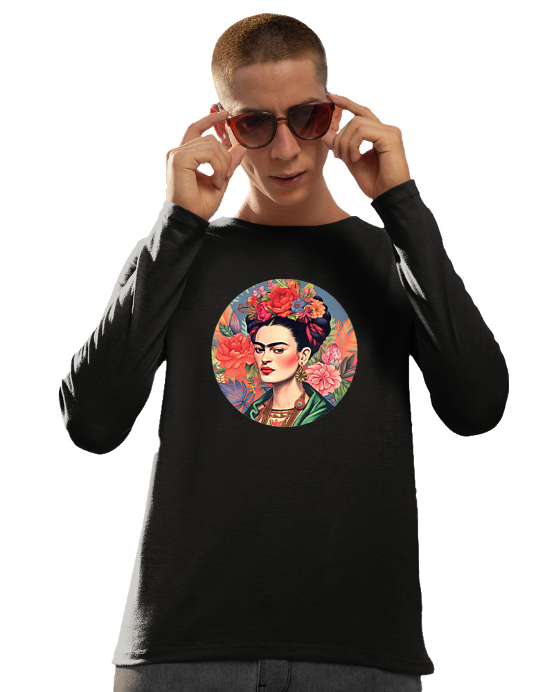 Frida Kahlo Circle With Flowers - Image 1
