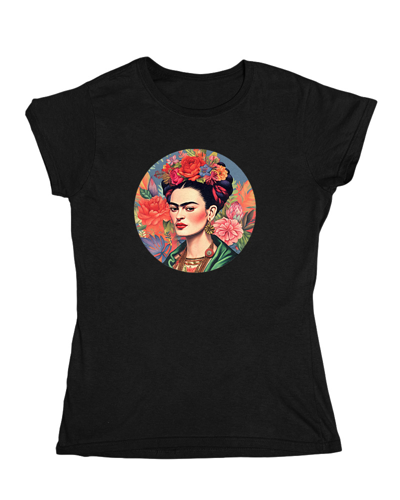 Frida Kahlo Circle With Flowers - Image 0