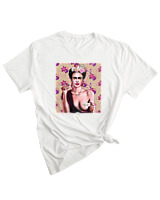 T-Shirt Woman Fashion Γυναικείο - Frida Kahlo Coffee - Color Thumbnail WHITE