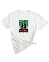 T-Shirt Woman Fashion Γυναικείο - Frida Kahlo Flowers - Color Thumbnail WHITE
