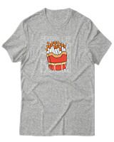 T-Shirt Αντρικό - Fries Of Doom - Color Thumbnail Γκρι Μελανζέ