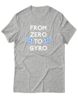 T-Shirt Unisex - From Zero To Gyro - Color Thumbnail Γκρι Μελανζέ