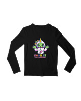 Μακρυμάνικο Μακό Παιδικό - Fuck It I Am A Unicorn - Color Thumbnail Μαύρο